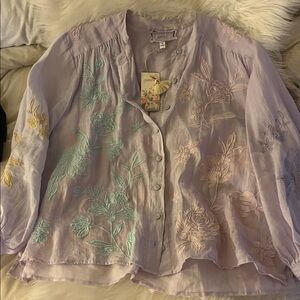 Hazel shirred yolk blouse